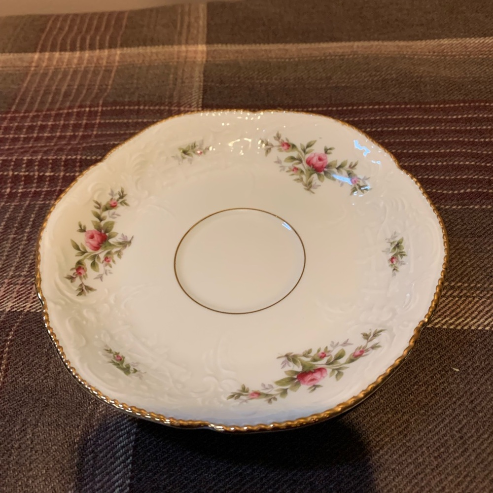 Rosenthal Sanssouci Floral Porcelain Saucer with Gold Trim